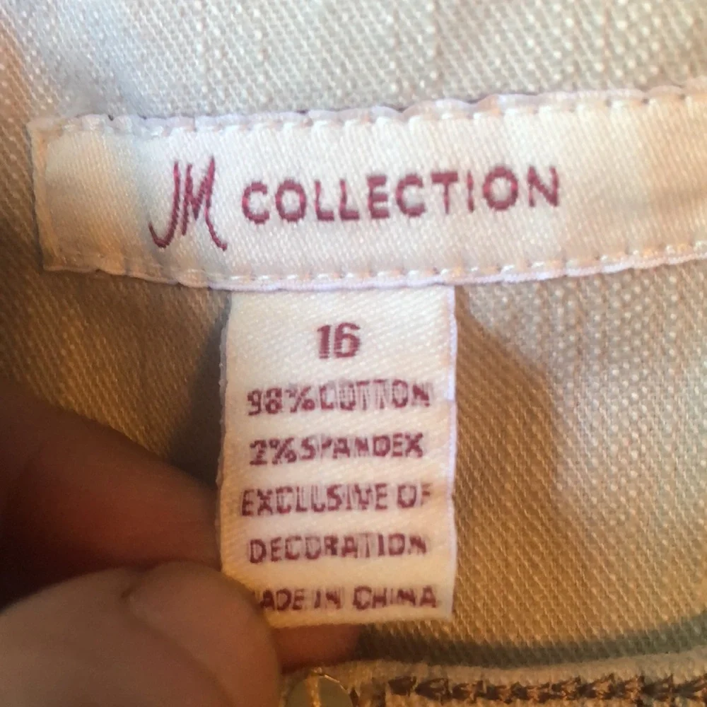 JM Collection Zip Front Stretch Denim Jacket Sequin